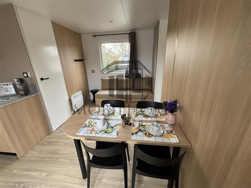 Séjour avec vue sur le coin repas et le salon du mobil-home LOUISIANE GRAND LARGE 2