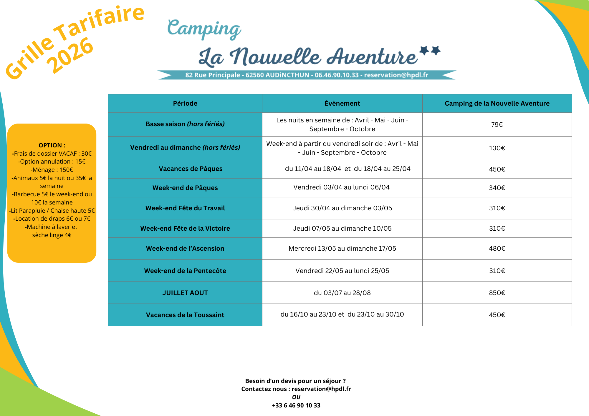 Grille tarifaire CTL