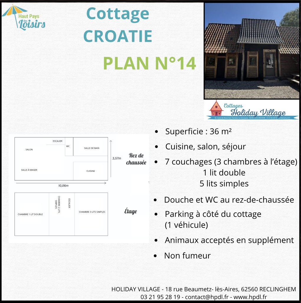 Plan du cottage CROATIE
