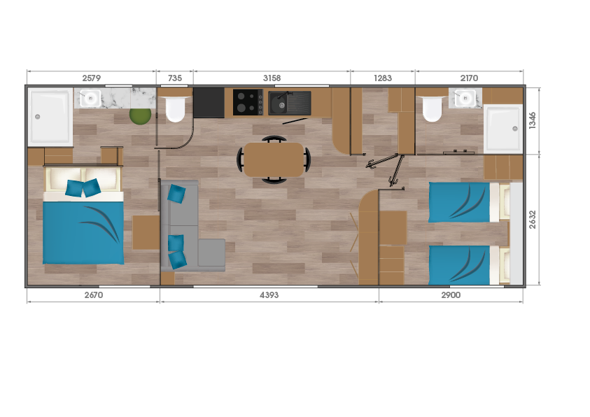 Plan du mobil-home LOUISIANE TAOS D4