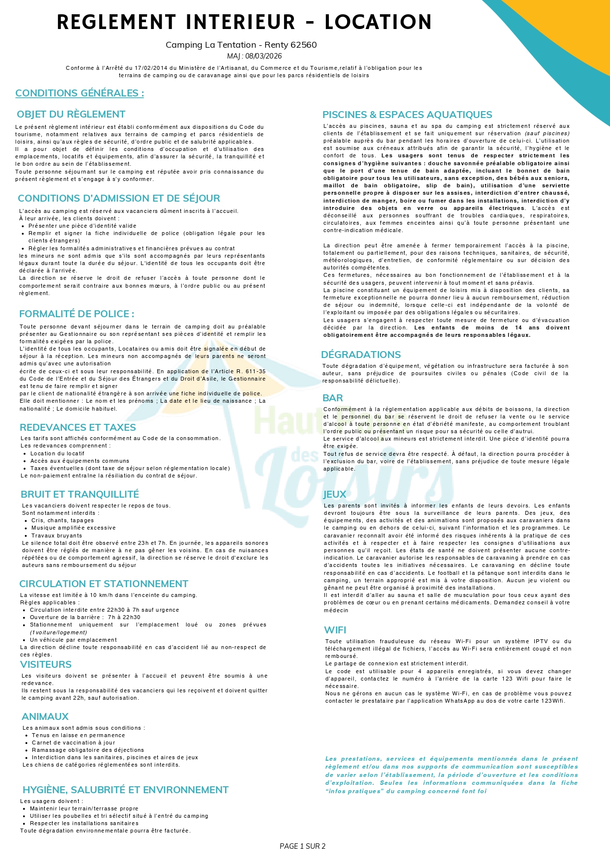 Règlement intérieur ETL