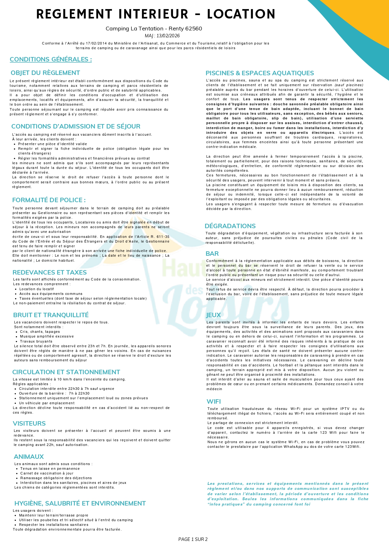 Règlement intérieur ETL