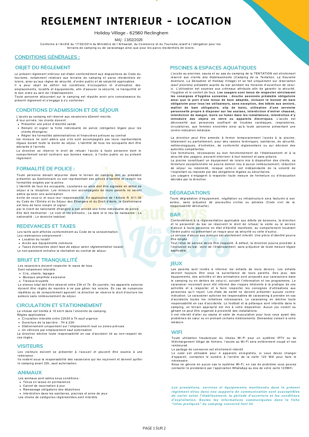 Règlement intérieur HV