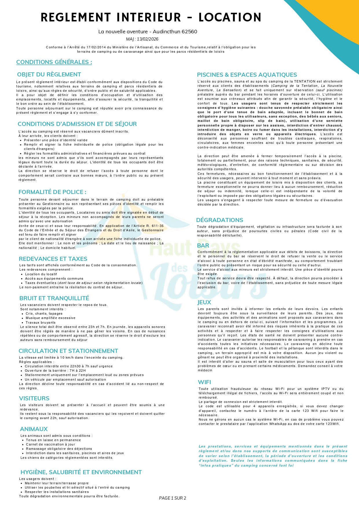 Règlement intérieur LNA