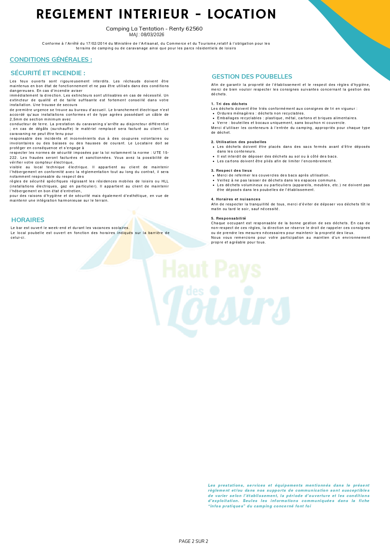 Règlement intérieur ETL