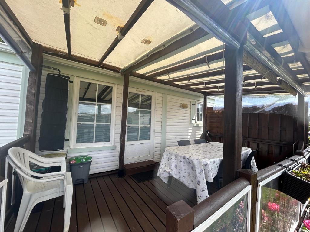 Terrasse du mobil-home Brocolis
