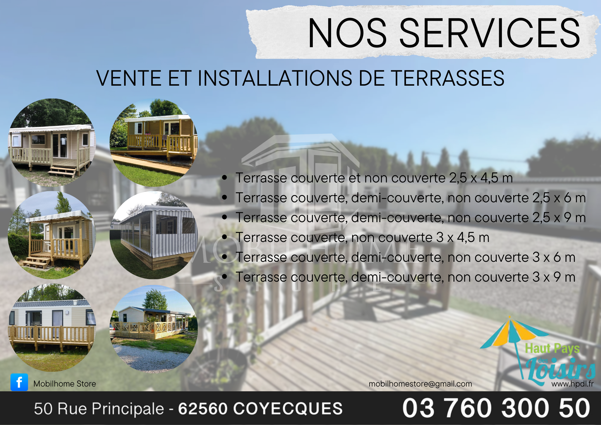 Affiche de nos services de terrasses