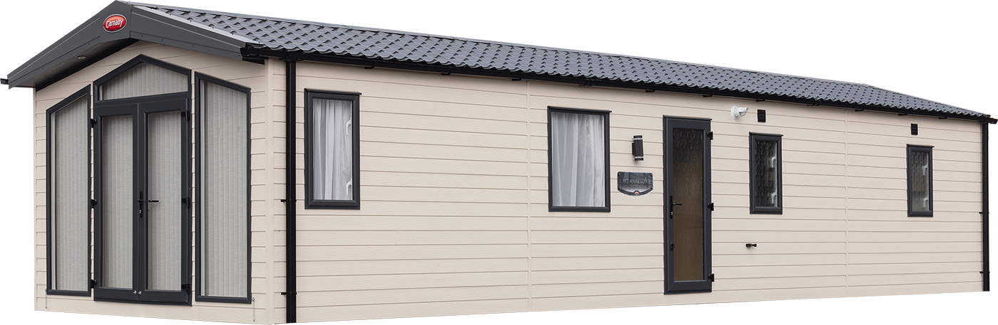 Devanture du mobil-home LAKEHOUSE