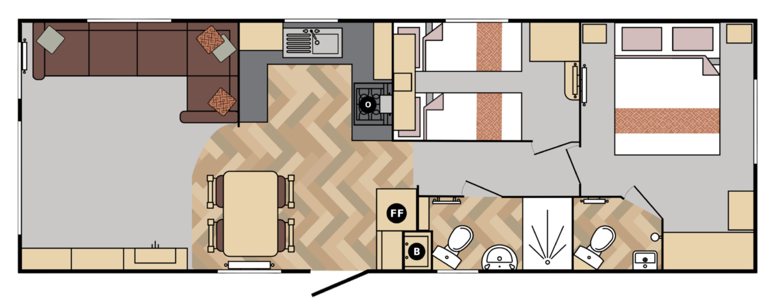 Plan du mobil-home BAYVIEW