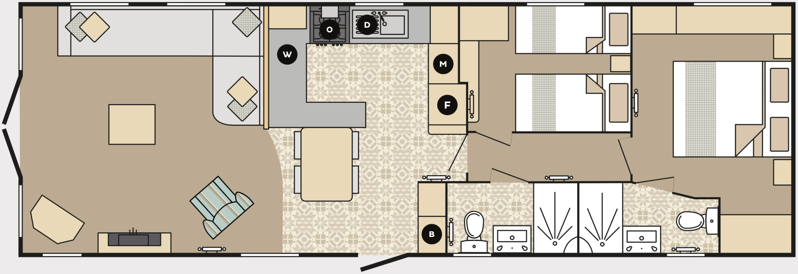 Plan du mobil-home LAKEHOUSE