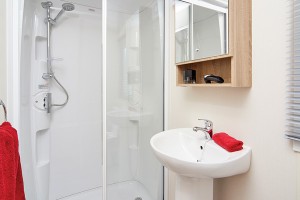 Salle d'eau du mobil-home ROSEWOOD