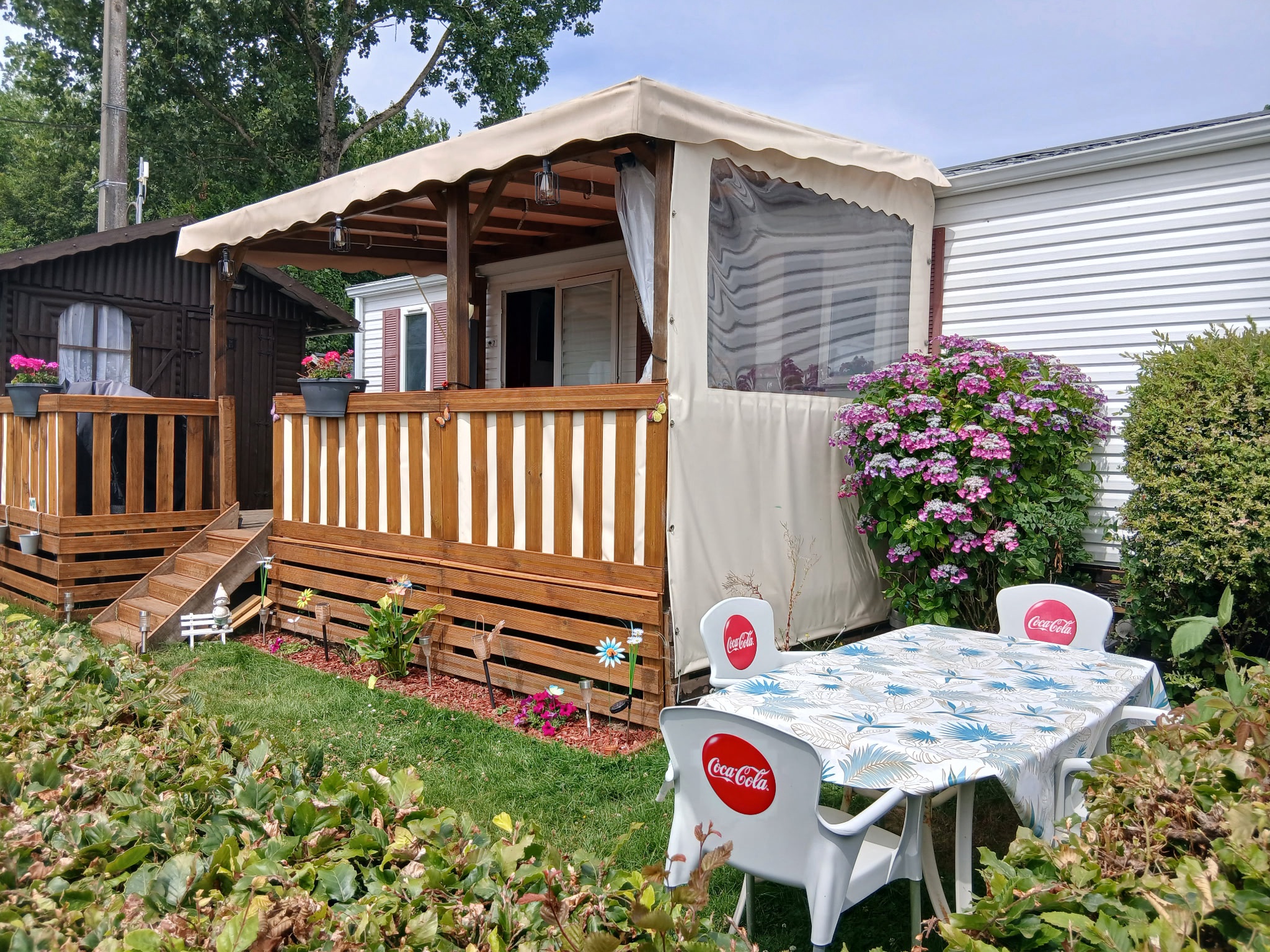 Devanture du mobil-home Datte